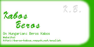 kabos beros business card